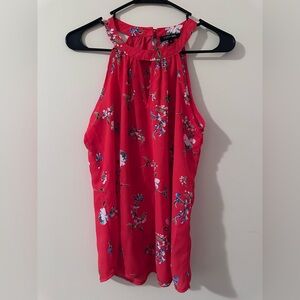 Papermoon Red Floral Halter Neck Tank Top